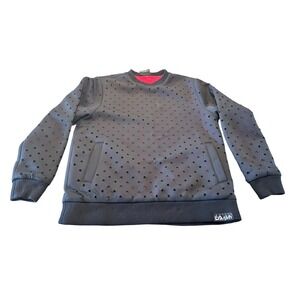 Pink Dolphin‎ Y2K Geometric Cutout Cross Crewneck Sweatshirt Black Red L 3h